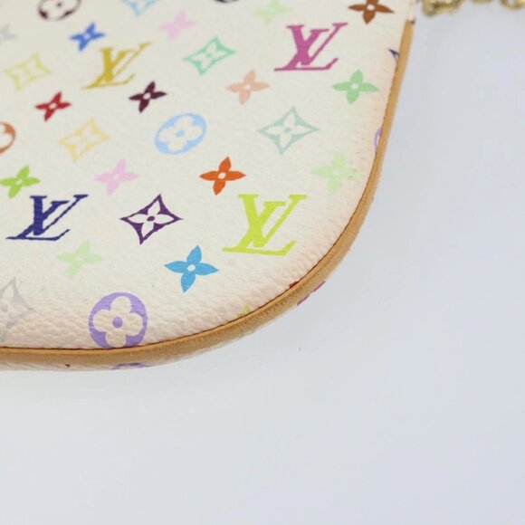 LOUIS VUITTON Monogram Multicolor Pochette MM Pouch White M60028 LV Auth BA7202 - Picture 4 of 16